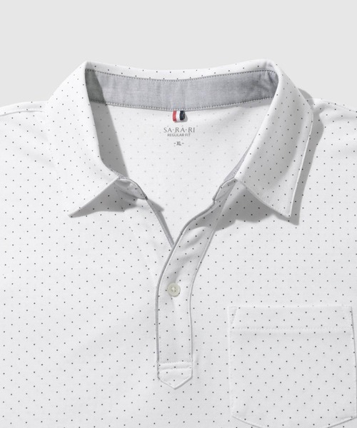 NAVY(ネイビー)の「【SARARI /サラリ】接触冷感 カノコドット柄 スキッパー 半袖ポロシャツ(ポロシャツ・メンズ・ブラック/ホワイト・S/M/L/XL)」の10枚目の写真