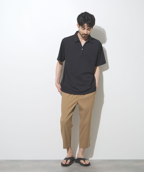 NAVY(ネイビー)の「【SARARI /サラリ】接触冷感 カノコドット柄 スキッパー 半袖ポロシャツ(ポロシャツ・メンズ・ブラック/ホワイト・S/M/L/XL)」の20枚目の写真