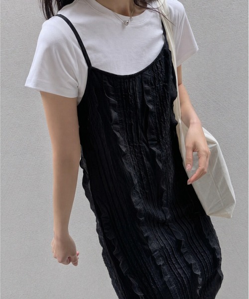 aimoha（アイモハ）の「ジャガードキャミワンピース（ワンピース・レディース・ブラック/ライトベージュ・FREE）」の16枚目の写真