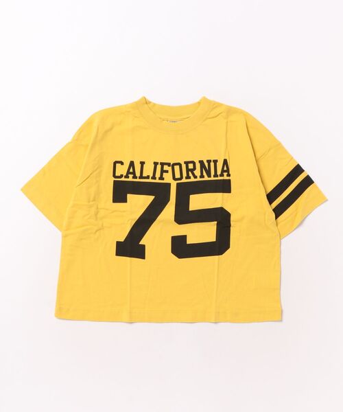 NEEDLE WORKS（ニードルワークス）の「30/-天竺ナンバーTシャツ（Tシャツ/カットソー・キッズ・サンドベージュ/イエロー・130cm/140cm/150cm）」の2枚目の写真