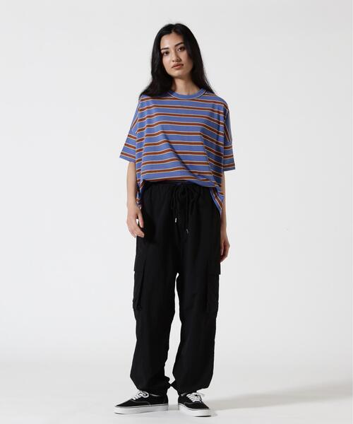 BEAVER(ビーバー)の「B omnivore/ビーオムニボー 天竺ボーダーワイドTEE WOMEN'S(Tシャツ/カットソー・レディース・グレー/ブルー・F)」の9枚目の写真