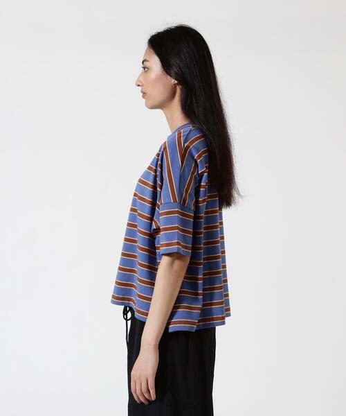 BEAVER(ビーバー)の「B omnivore/ビーオムニボー 天竺ボーダーワイドTEE WOMEN'S(Tシャツ/カットソー・レディース・グレー/ブルー・F)」の8枚目の写真