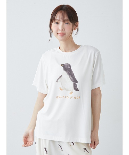 接触冷感】シーアニマル柄ワンポイントTシャツ（ルームウェア/パジャマ