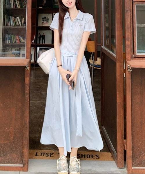 AMAJI（アマジ）の「半袖 ワンピース（ワンピース・レディース・ライトブルー・SMALL/MEDIUM/LARGE/X-LARGE）」の3枚目の写真