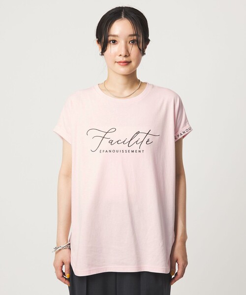 green label relaxing（グリーンレーベルリラクシング）の「【WEB限定】＜at ease＞エンブロイダリー カットソー（Tシャツ/カットソー・レディース・ダークブラウン/ライトピンク/ホワイト・FREE）」の4枚目の写真