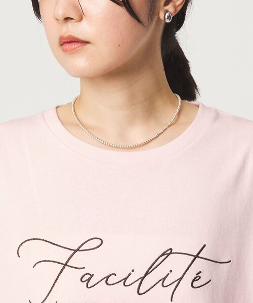 green label relaxing（グリーンレーベルリラクシング）の「【WEB限定】＜at ease＞エンブロイダリー カットソー（Tシャツ/カットソー・レディース・ダークブラウン/ライトピンク/ホワイト・FREE）」の7枚目の写真