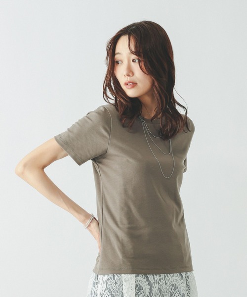 GLOBAL WORK(グローバルワーク)の「Fffit エフィット/汗染み軽減クルー/665852(Tシャツ/カットソー・レディース・ブラック/ダークブラウン/モカ/ホワイト系その他2・MEDIUM/SMALL/LARGE/X-LARGE)」の4枚目の写真