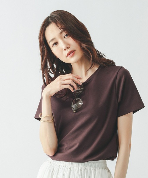 GLOBAL WORK(グローバルワーク)の「Fffit エフィット/汗染み軽減クルー/665852(Tシャツ/カットソー・レディース・ブラック/ダークブラウン/モカ/ホワイト系その他2・MEDIUM/SMALL/LARGE/X-LARGE)」の3枚目の写真