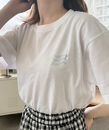 シンプル英字ワンポイント半袖Tシャツ(hsyd)