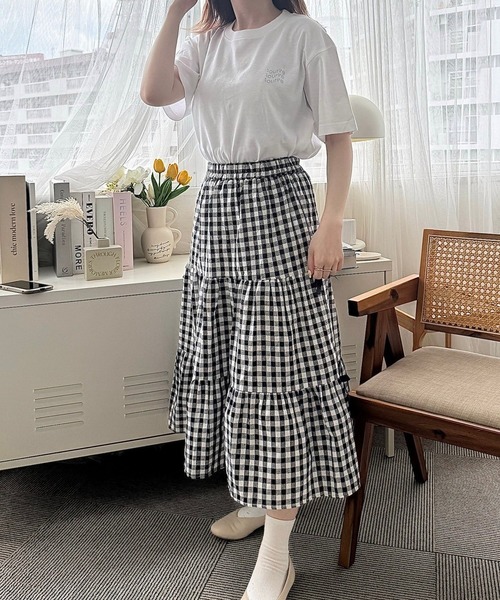 tunee(チュニー)の「シンプル英字ワンポイント半袖Tシャツ(hsyd)(Tシャツ/カットソー・レディース・ホワイト・LARGE)」の9枚目の写真