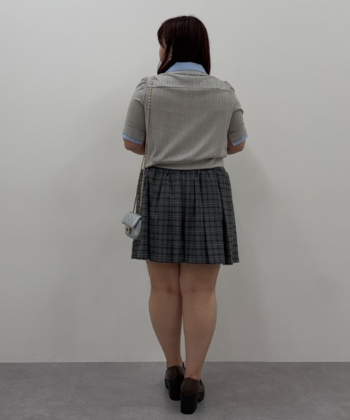 marun（マルン）の「＜大きいサイズ＞ダブルカラーショート丈カーディガン marun（カーディガン/ボレロ・レディース・ブラック系/グレー系・3L/LL/L/5L/4L）」の6枚目の写真