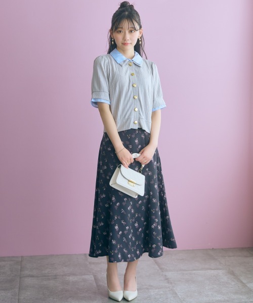 marun（マルン）の「＜大きいサイズ＞ダブルカラーショート丈カーディガン marun（カーディガン/ボレロ・レディース・ブラック系/グレー系・3L/LL/L/5L/4L）」の11枚目の写真