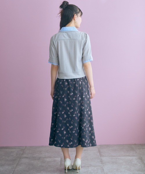 marun（マルン）の「＜大きいサイズ＞ダブルカラーショート丈カーディガン marun（カーディガン/ボレロ・レディース・ブラック系/グレー系・3L/LL/L/5L/4L）」の15枚目の写真