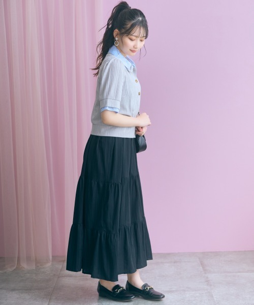 marun（マルン）の「＜大きいサイズ＞ダブルカラーショート丈カーディガン marun（カーディガン/ボレロ・レディース・ブラック系/グレー系・3L/LL/L/5L/4L）」の18枚目の写真