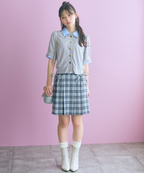 marun（マルン）の「＜大きいサイズ＞ダブルカラーショート丈カーディガン marun（カーディガン/ボレロ・レディース・ブラック系/グレー系・3L/LL/L/5L/4L）」の21枚目の写真