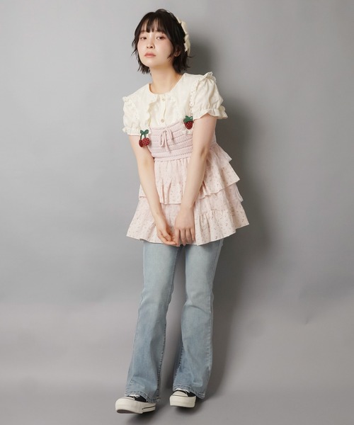 SPINNS(スピンズ)の「ルーツ刺繍が気分☆彡フルーツモチーフ刺繍レース半袖ブラウス/NEO森ガール(シャツ/ブラウス・レディース・アイボリー・ONESIZE)」の8枚目の写真