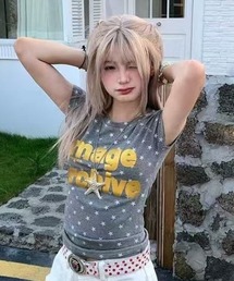 AVYL（アヴィル）の「星柄半袖Tシャツ/トップス（Tシャツ/カットソー）」