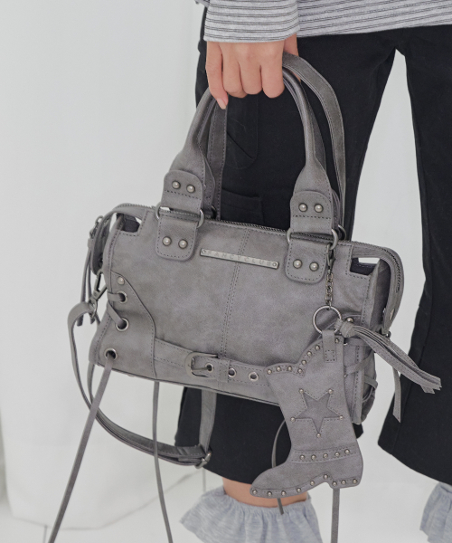 セール】BELTED WASHING VEGAN LEATHER MINI BAG (GRAY) F26QE991