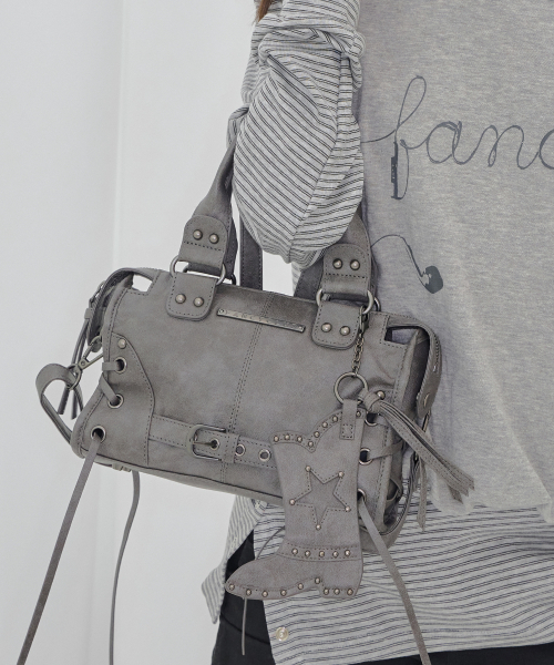 セール】BELTED WASHING VEGAN LEATHER MINI BAG (GRAY) F26QE991