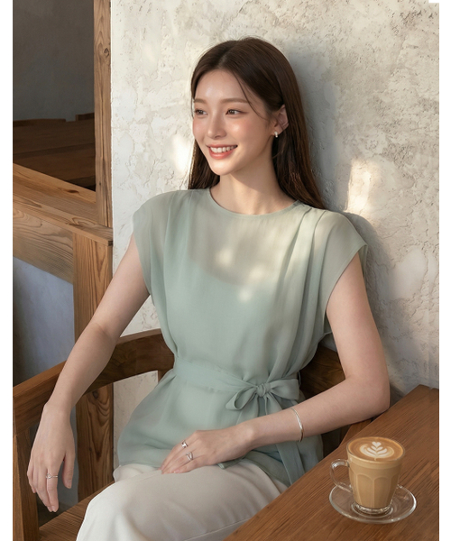 GIEMAR(ジエマル)の「ピンタックスリーブレスミント(シャツ/ブラウス・レディース・その他・SMALL/MEDIUM)」の2枚目の写真