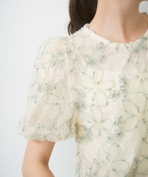 Lunea（ルネア）の「フラワーチュールボリュームブラウス / flower tulle volume blouse（シャツ/ブラウス）」