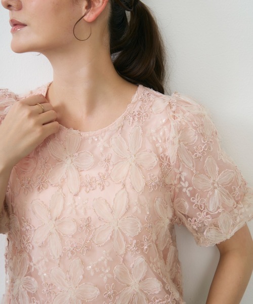 Lunea(ルネア)の「フラワーチュールボリュームブラウス / flower tulle volume blouse(シャツ/ブラウス・レディース・ピンク/グリーン/ホワイト・FREE)」の16枚目の写真