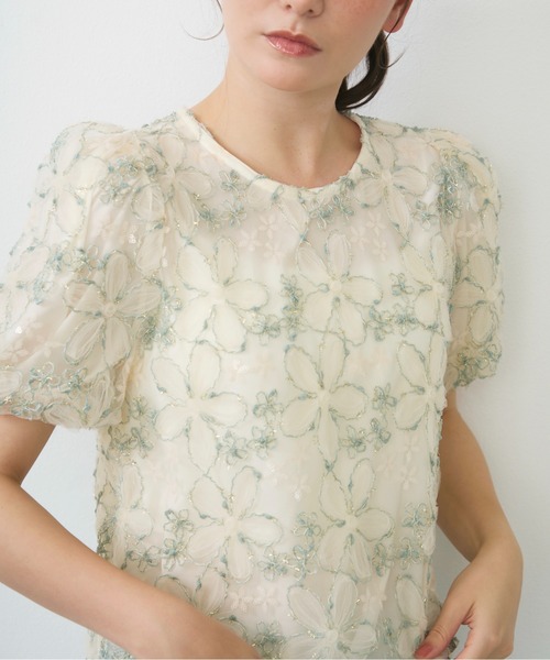 Lunea(ルネア)の「フラワーチュールボリュームブラウス / flower tulle volume blouse(シャツ/ブラウス・レディース・ピンク/グリーン/ホワイト・FREE)」の14枚目の写真