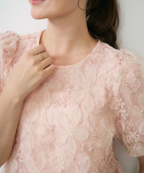 Lunea(ルネア)の「フラワーチュールボリュームブラウス / flower tulle volume blouse(シャツ/ブラウス・レディース・ピンク/グリーン/ホワイト・FREE)」の15枚目の写真