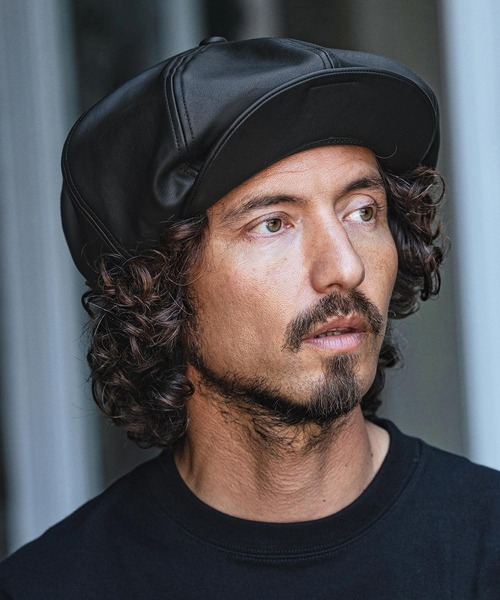 mko13697- Matte PU Leather Casquette PUレザーキャスケット(OP-262