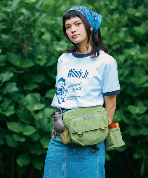 UNIVERSAL OVERALL(ユニバーサルオーバーオール)の「UNIVERSAL OVERALL / UOD / 3WAY OSANPO BAG / お散歩バッグ(ウエスト・ショルダー・ボディバッグ)(ボディバッグ/ウエストポーチ・キッズ・グリーン系その他2/ブラック・F)」の3枚目の写真
