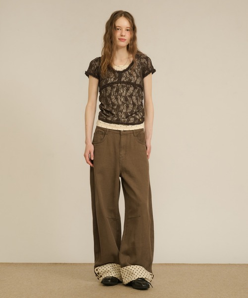 hazyl（ヘイジル）の「rollup wide pants / ロールアップワイドパンツ（デニムパンツ・レディース・インディゴブルー/ブラウン系その他・SMALL/MEDIUM）」の14枚目の写真