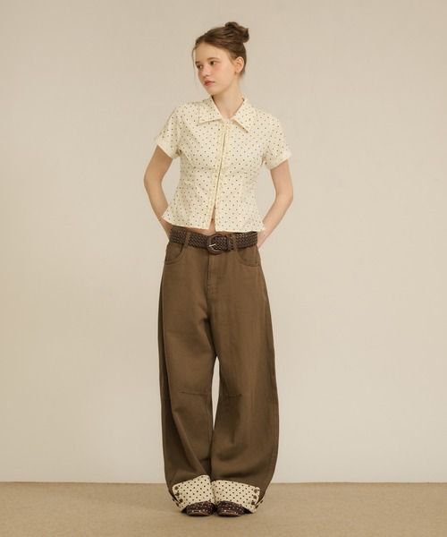 hazyl（ヘイジル）の「rollup wide pants / ロールアップワイドパンツ（デニムパンツ・レディース・インディゴブルー/ブラウン系その他・SMALL/MEDIUM）」の17枚目の写真
