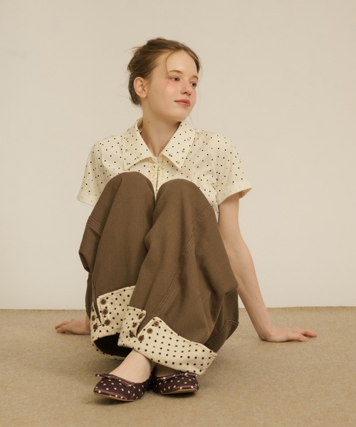 hazyl（ヘイジル）の「rollup wide pants / ロールアップワイドパンツ（デニムパンツ・レディース・インディゴブルー/ブラウン系その他・SMALL/MEDIUM）」の18枚目の写真