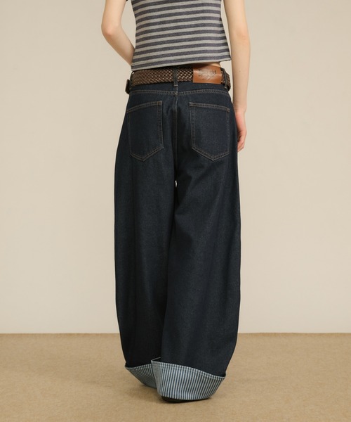 hazyl（ヘイジル）の「rollup wide pants / ロールアップワイドパンツ（デニムパンツ・レディース・インディゴブルー/ブラウン系その他・SMALL/MEDIUM）」の20枚目の写真