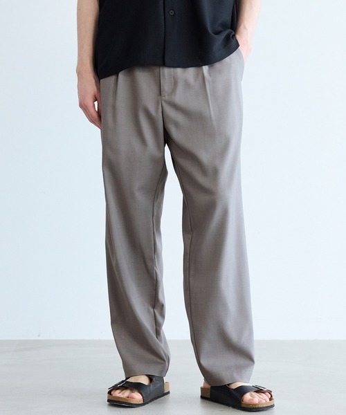 coca（coca）（コカ）の「ポリエステルツイルワンタックテーパードパンツ（スラックス・メンズ・グレー/ブラック・L/XL/M）」の2枚目の写真