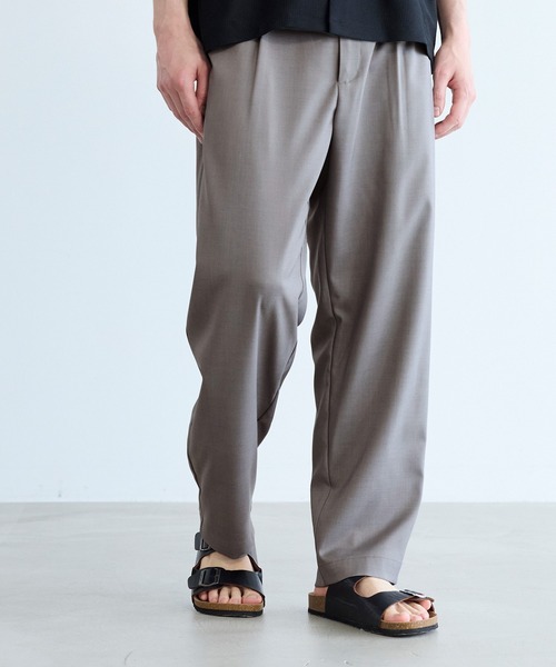coca（coca）（コカ）の「ポリエステルツイルワンタックテーパードパンツ（スラックス・メンズ・グレー/ブラック・L/XL/M）」の6枚目の写真