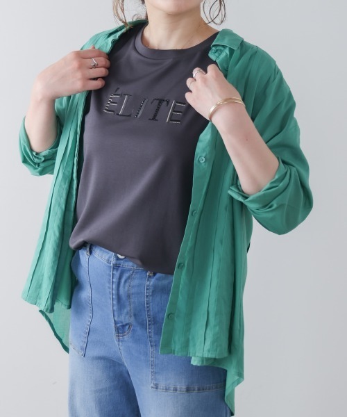 Bou Jeloud(ブージュルード)の「刺しゅうロゴT(Tシャツ/カットソー・レディース・オフホワイト/ブラック/ベージュ・FREE)」の18枚目の写真