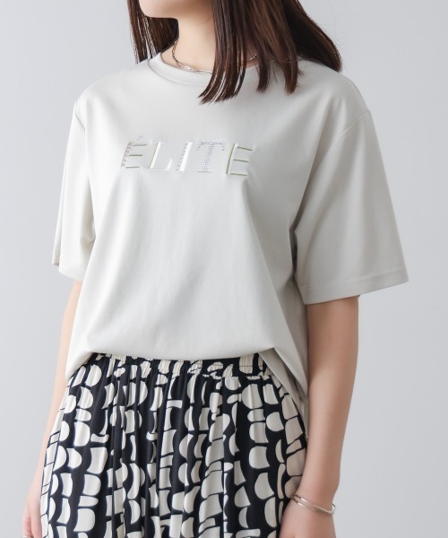 Bou Jeloud(ブージュルード)の「刺しゅうロゴT(Tシャツ/カットソー・レディース・オフホワイト/ブラック/ベージュ・FREE)」の16枚目の写真