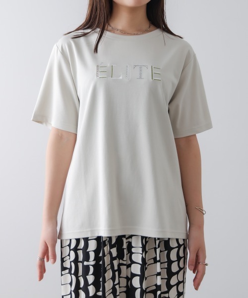 Bou Jeloud(ブージュルード)の「刺しゅうロゴT(Tシャツ/カットソー・レディース・オフホワイト/ブラック/ベージュ・FREE)」の7枚目の写真