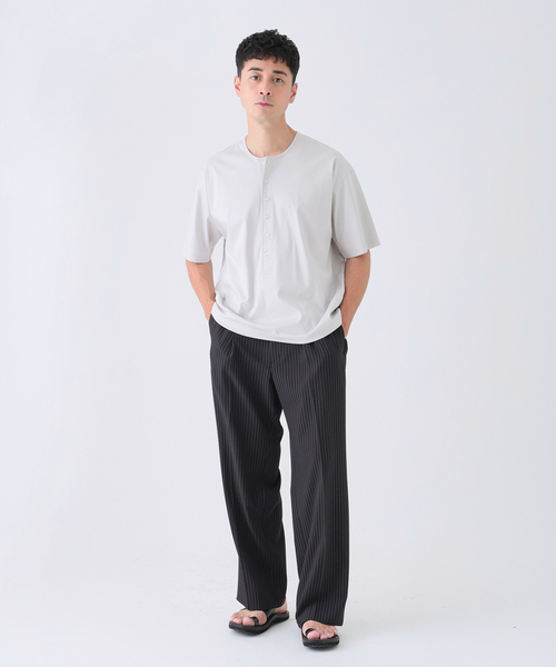 EDIFICE(エディフィス)の「Albini(アルビニ) DEEP LINE ヘンリーネックシャツ(Tシャツ/カットソー・メンズ・オートミール/チャコールグレー/ブラウン/ホワイト/オレンジ・LARGE/SMALL/MEDIUM)」の13枚目の写真