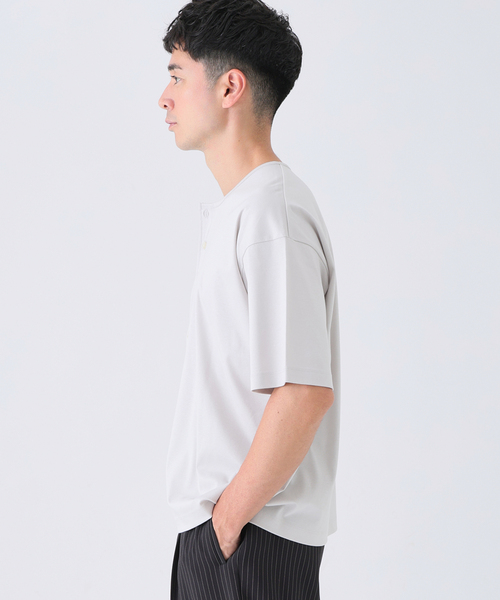 EDIFICE(エディフィス)の「Albini(アルビニ) DEEP LINE ヘンリーネックシャツ(Tシャツ/カットソー・メンズ・オートミール/チャコールグレー/ブラウン/ホワイト/オレンジ・LARGE/SMALL/MEDIUM)」の17枚目の写真