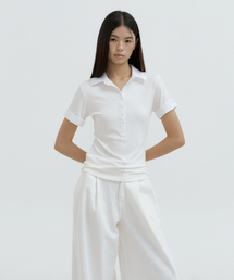 Shirt Hybrid Ribbed Top (ivory)