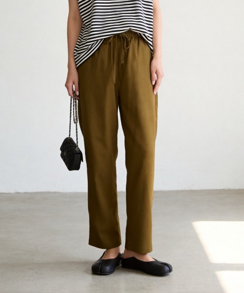 Sew loop(ソーループ)の「綿麻混リラックスストレートパンツ(スラックス・レディース・ブラック/ブラウン/オリーブ・L/M/S)」の3枚目の写真