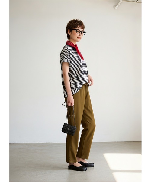 Sew loop(ソーループ)の「綿麻混リラックスストレートパンツ(スラックス・レディース・ブラック/ブラウン/オリーブ・L/M/S)」の5枚目の写真