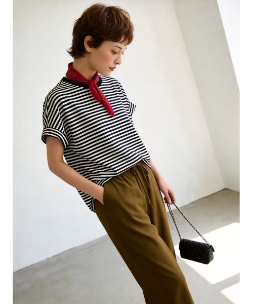 Sew loop(ソーループ)の「綿麻混リラックスストレートパンツ(スラックス・レディース・ブラック/ブラウン/オリーブ・L/M/S)」の6枚目の写真