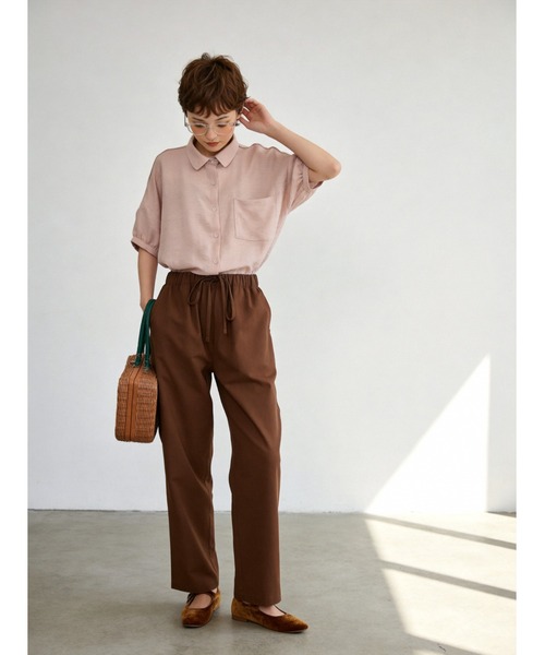 Sew loop(ソーループ)の「綿麻混リラックスストレートパンツ(スラックス・レディース・ブラック/ブラウン/オリーブ・L/M/S)」の9枚目の写真