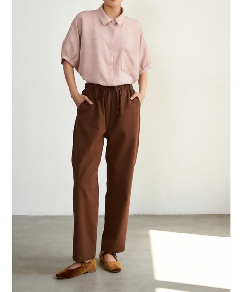 Sew loop(ソーループ)の「綿麻混リラックスストレートパンツ(スラックス・レディース・ブラック/ブラウン/オリーブ・L/M/S)」の10枚目の写真
