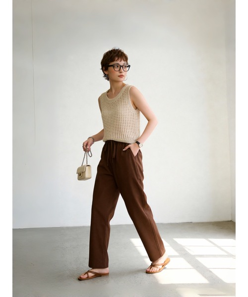 Sew loop(ソーループ)の「綿麻混リラックスストレートパンツ(スラックス・レディース・ブラック/ブラウン/オリーブ・L/M/S)」の12枚目の写真
