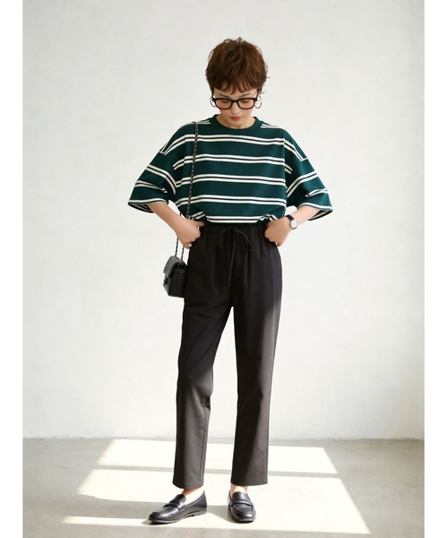 Sew loop(ソーループ)の「綿麻混リラックスストレートパンツ(スラックス・レディース・ブラック/ブラウン/オリーブ・L/M/S)」の15枚目の写真