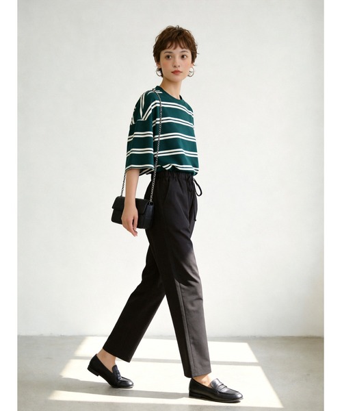 Sew loop(ソーループ)の「綿麻混リラックスストレートパンツ(スラックス・レディース・ブラック/ブラウン/オリーブ・L/M/S)」の16枚目の写真